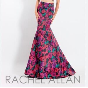 RACHEL ALLAN Long Floral Mermaid Formal Skirt 6066 Size 4